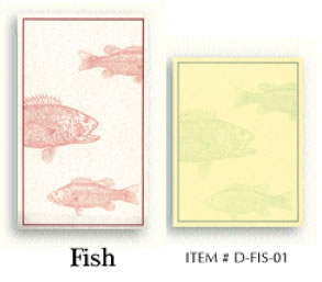 Fish preprinted menu covers insert papers.