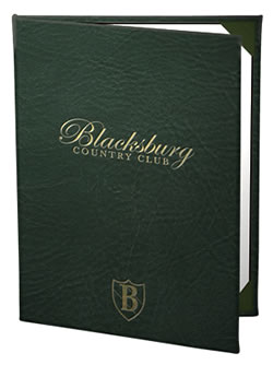 Harley Quality restaurant menu covers featuring album style corners.
