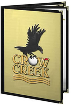 Leatherette edge and spine sewn menu covers are the USA & Canada quality standard for menu covers made in North America.