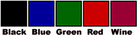 Sewn pajco menu cover colors.