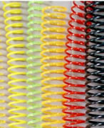 Spiral bindings in all colors for clear spiral menu covers.