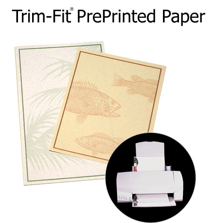 Trim-Fit preprinted menu cover insert pages.