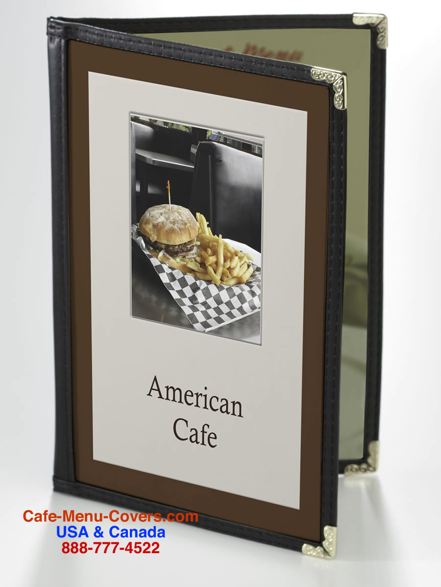 Double pocket cafe menu covers.