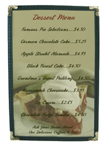 Chip Board Stiffeners for Menu Covers •