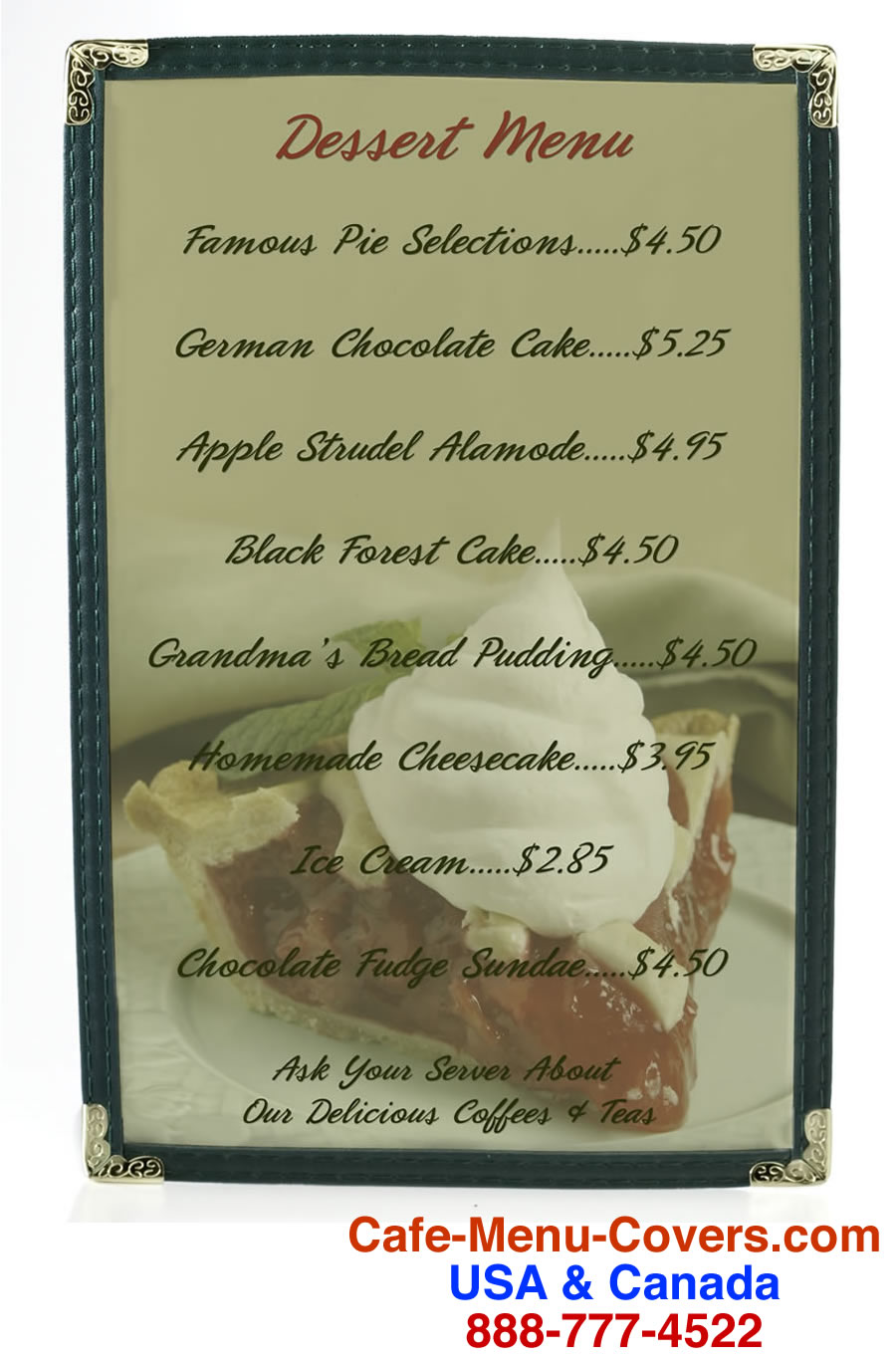 Single pocket menu covers.