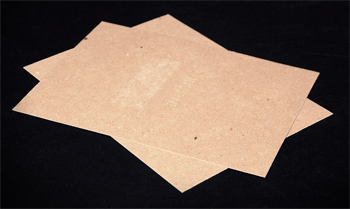 Chipboard stiffeners for menu covers and table tents.
