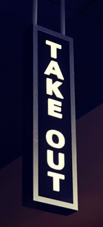 Cool "Take-Out" Sign