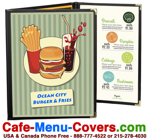 Excellent quality cafe menu covers instock and ready to ship out today. MenuCoverMan.com