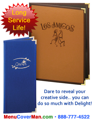 Delight menu covers let you be creative.