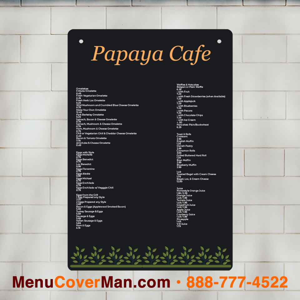 Wall Hanging Menu Board for busy eateries.