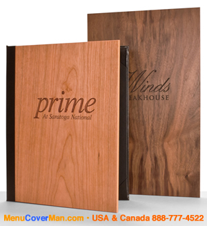 Authentic Wood Menu Covers - Only from MenuCoverMan.com!