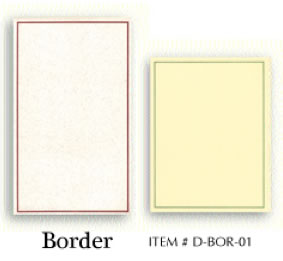 Border preprinted menu paper inserts.