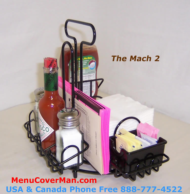 Choice Metal Wire Rack Condiment Holder – Salt, Pepper, Sugar, Menu – Restaurant Supply (One Rack)