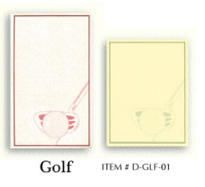 Golf preprinted menu covers insert papers.