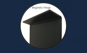 Hinge detail of magnetic menu board.