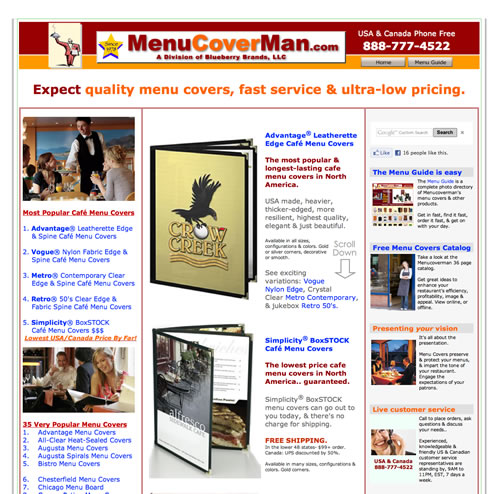 Menucoverman home page link.