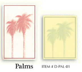 Palms preprinted menu covers insert papers.
