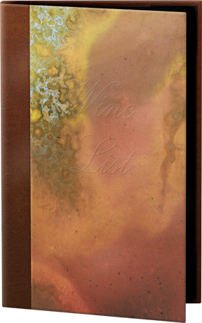 Patina authentic copper menu covers from The Menucoverman.