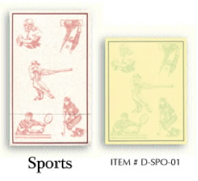 Sports preprinted menu covers insert papers.