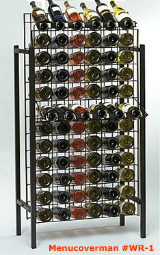 Wine rack for restaurant wine display and inventory control.