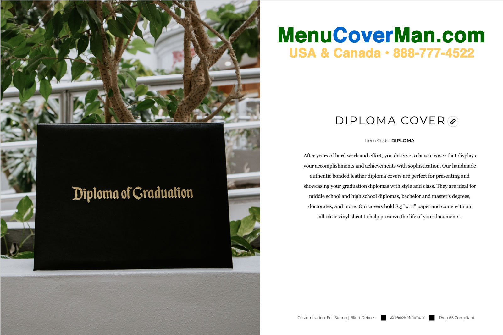 MenuCoverMan Imprinted Diplomas