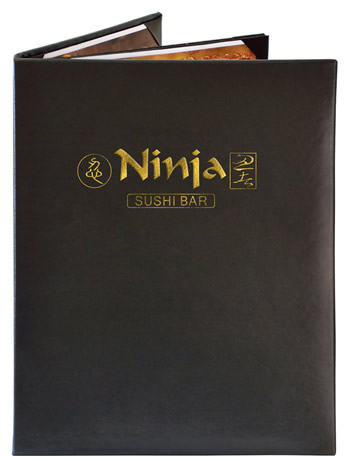 Cascade casebound menu covers.