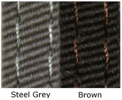 Steel Grey and Brown nylon menu cover edges.