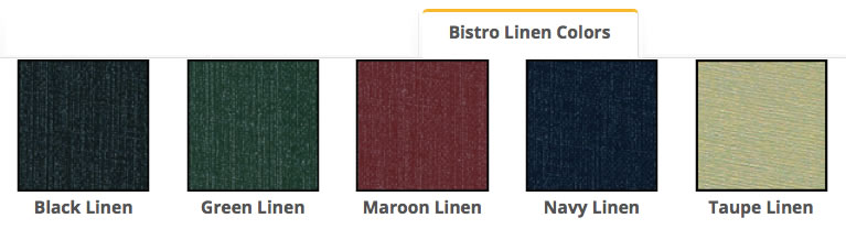 Bistro linen colors.