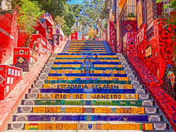 Colorful stairs in Rio De Janiero.