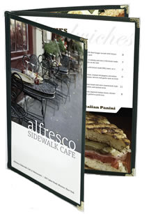10 Pack Triple Fold Menu Covers Restaurant Cafe Book Black 3 Page 6 View 8.5x11" 